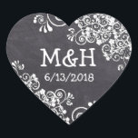 Stickers Chalkboard Black & Pink Heart Wedt Weddin<br><div class="desc">Chalkboard Black & Pink I Do Heart Wedding Stickers monogrammed marié et initiales du marié.</div>