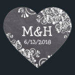 Stickers Chalkboard Black & Pink Heart Wedt Weddin<br><div class="desc">Chalkboard Black & Pink I Do Heart Wedding Stickers monogrammed marié et initiales du marié.</div>