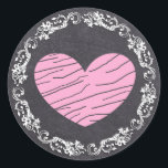 Stickers Chalkboard Black & Pink Heart Wedt Weddin<br><div class="desc">Stickers Chalkboard Black & Pink Heart Wedt Wedding</div>