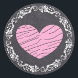 Stickers Chalkboard Black & Pink Heart Wedt Weddin<br><div class="desc">Stickers Chalkboard Black & Pink Heart Wedt Wedding</div>