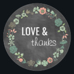 Stickers Chalkboard élégant avec fleurs<br><div class="desc">Ces autocollants peuvent être personnalisés pour votre occasion spéciale et feraient l'article parfait pour votre mariage, douche nuptiale, fête de fiançailles, ou tout autre voyage spécial dans votre vie. Ajoutez votre message personnalisé à cette conception à l'aide des cases "Modifier ce modèle de conception" situées à droite de l'élément. Consultez...</div>