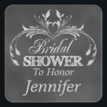 Stickers Chalkboard Fête des mariées moderne<br><div class="desc">Stickers Chalkboard Fête des mariées moderne. Customisez ces autocollants de tableau de douche nuptiale avec la future mariée. Vous pouvez modifier la taille de la police et de la police en cliquant sur "customiser". Cela ferait de grands scellés d'enveloppe pour les enveloppes d'invitation de douche nuptiale ou des autocollants de...</div>