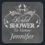Stickers Chalkboard Fête des mariées moderne<br><div class="desc">Stickers Chalkboard Fête des mariées moderne. Customisez ces autocollants de tableau de douche nuptiale avec la future mariée. Vous pouvez modifier la taille de la police et de la police en cliquant sur "customiser". Cela ferait de grands scellés d'enveloppe pour les enveloppes d'invitation de douche nuptiale ou des autocollants de...</div>