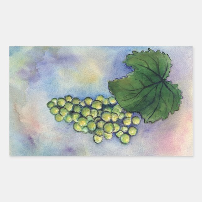 Stickers Chardonnay Vin Art Green Raisins (Devant)