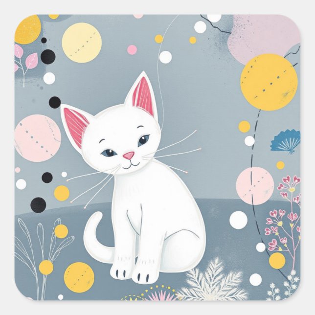 Stickers Chat coloré Abstraits (Devant)