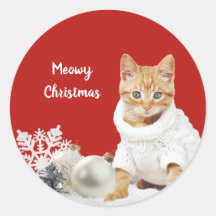 Stickers Chat de Noël personnalisés