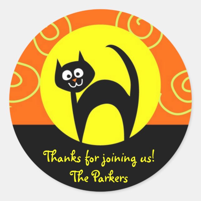 Stickers Chat Halloween personnalisables (Devant)