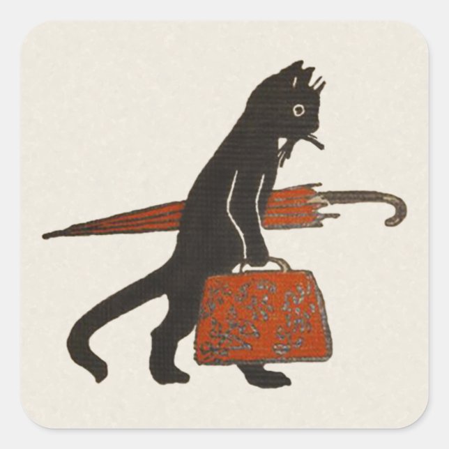 Stickers Chat Noir vintage (Devant)