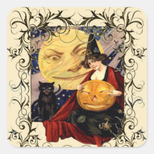Stickers Chat Sorcière et Noir