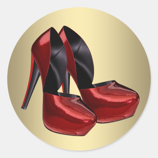 Stickers Chaussure Rouge Gold High Heel (Devant)