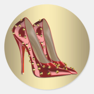 Stickers Chaussure Rouge Gold High Heel