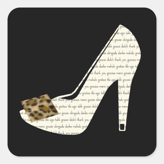 Stickers chaussures Empreinte de léopard multiling (Devant)