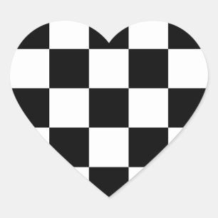Stickers "Checkerboard" en forme de coeur