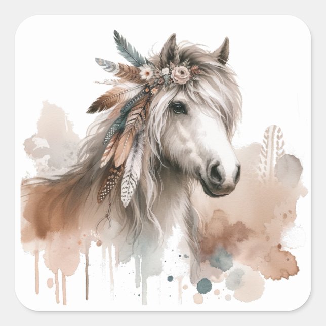 Stickers Cheval Aquarelle (Devant)