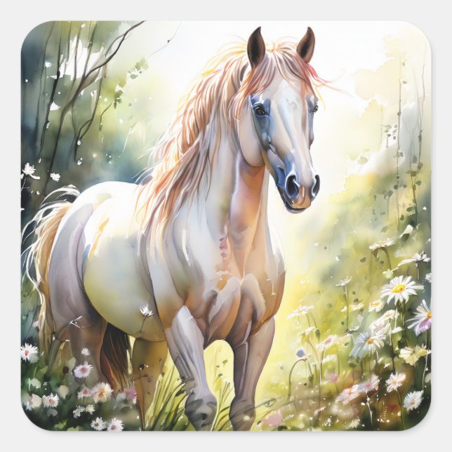 Stickers Cheval Aquarelle (Devant)