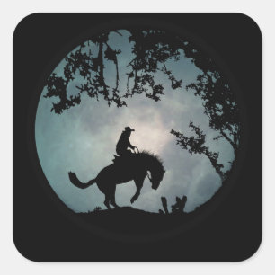 Stickers Cheval Brunc Rider Rodeo Cowboy