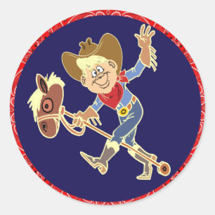 Stickers Cheval Western Party Cowboy sur bâton