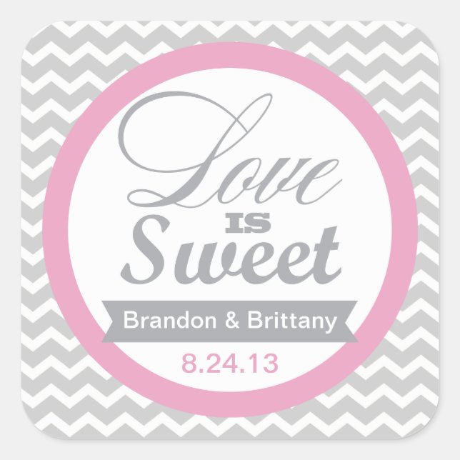 Stickers Chevron rose et gris Favoriser (Devant)