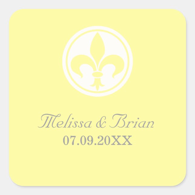 Stickers Chic Fleur De Lis, Jaune (Devant)