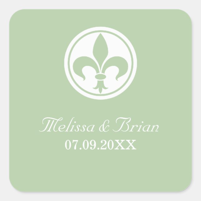 Stickers Chic Fleur De Lis, Sage (Devant)
