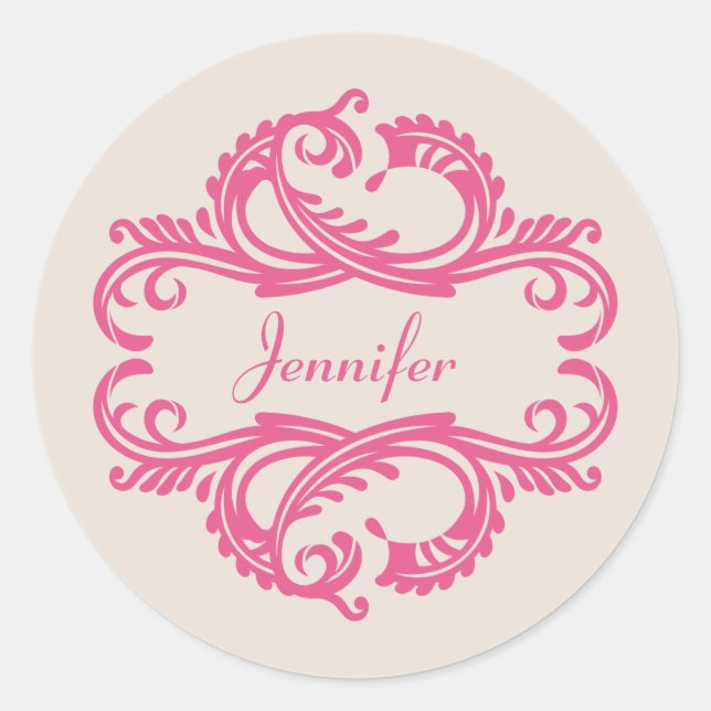 Stickers Chic Rose Damask (Devant)