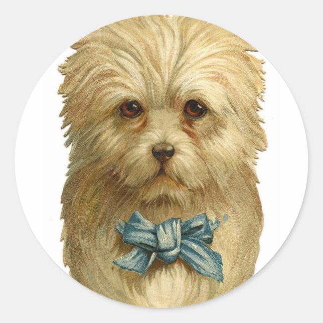 Stickers Chien Blanc vintage (Devant)