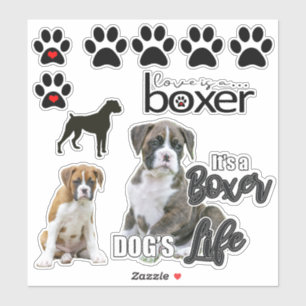 Stickers Chien Boxer Fun
