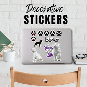 Stickers Chien Chien Chien Chien Blanc Amusant