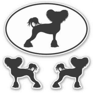 Stickers Chien Crestie Silhouettes Chinoises