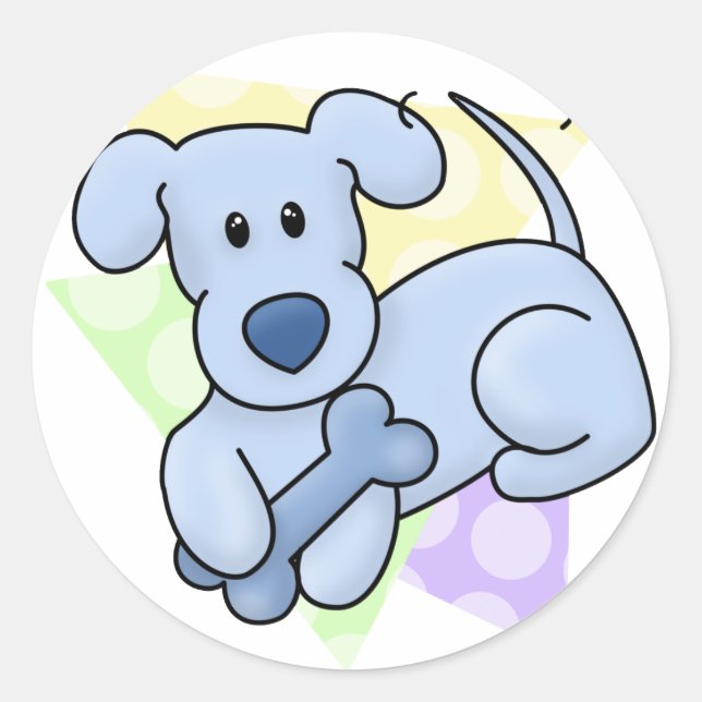 Stickers Chien Cute Blue Kawaii (Devant)