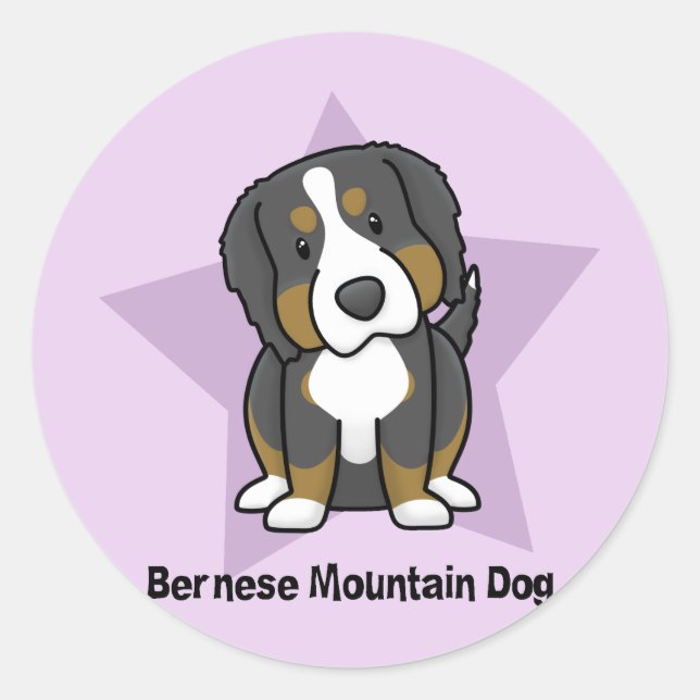 Stickers Chien de Montagne Kawaii Star Bernese (Devant)