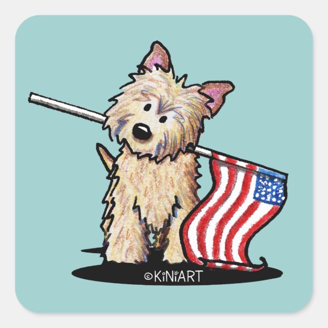 Stickers Chien Terrier de Cairn USA (Devant)