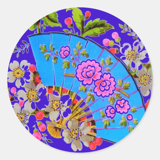 Stickers chinois Fan Blue (Devant)