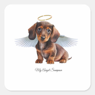 Stickers Chiot Angel Dachshund