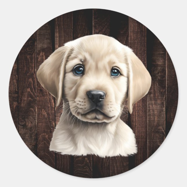 Stickers Chiot de laboratoire jaune (Devant)
