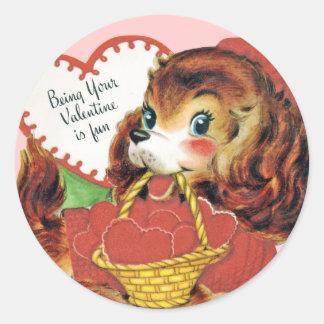 Stickers Chiot Valentine vintage