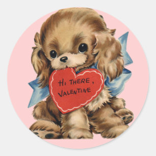 Stickers Chiot Valentine vintage