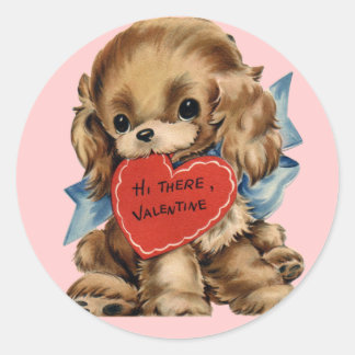 Stickers Chiot Valentine vintage
