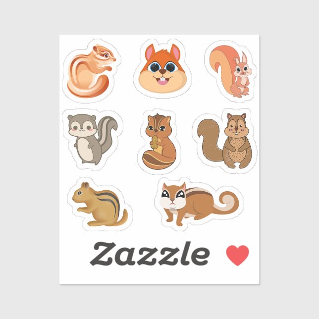 Stickers Chipmunk (Feuille)