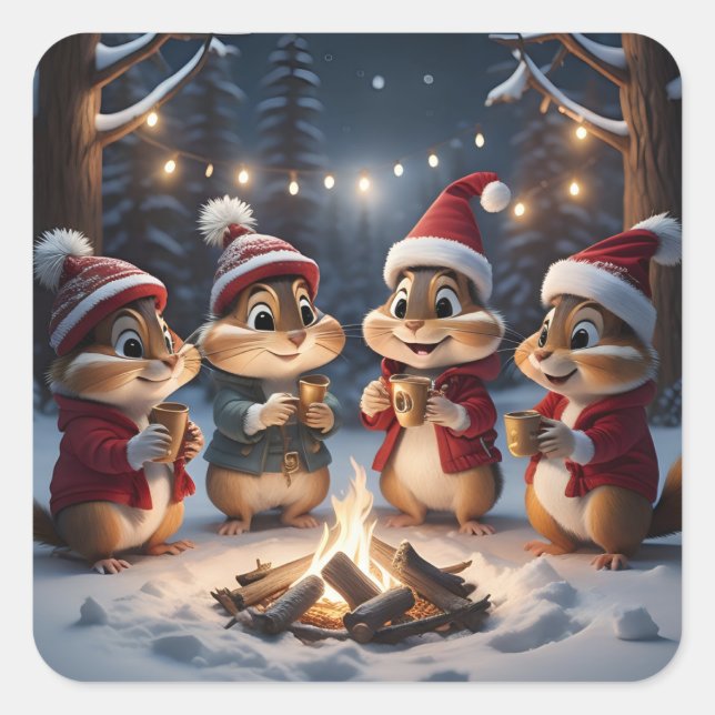 Stickers Chipmunks de Noël (Devant)