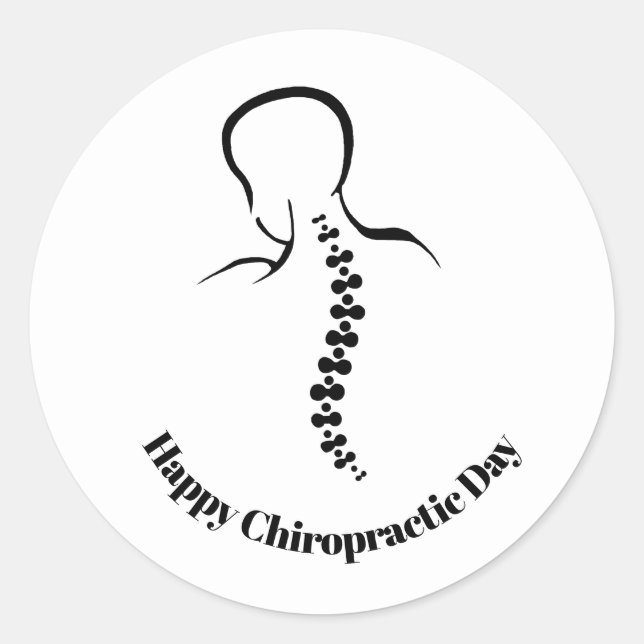 Stickers Chiropractic Day Back et Spine Outline (Devant)