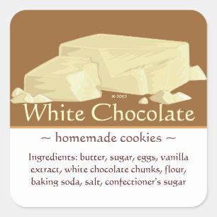 Stickers chocolat blanc Carré personnalisable