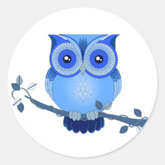 Stickers Chouette Bleue