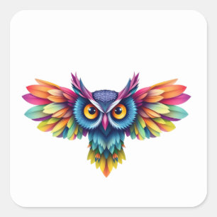 Stickers Chouette colorée