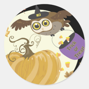 Stickers Chouette d'Halloween ou Treat