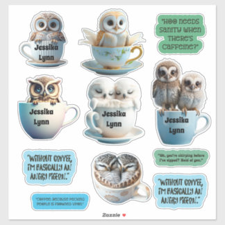 Stickers Chouette mignonne et Sassy Personnaliser