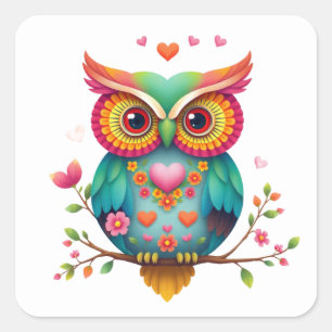 Stickers Chouette Romantique