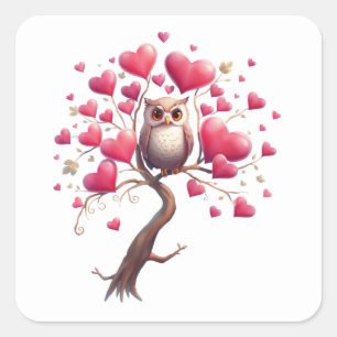Stickers Chouette Romantique