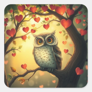 Stickers Chouette Romantique