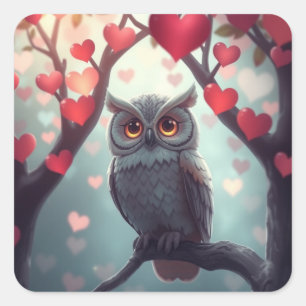 Stickers Chouette Romantique